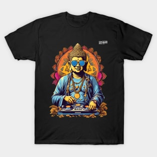 Psychedelic Dj Buddha - Catsondrugs.com #buddha #buddhism #meditation #buddhist #love #buddhaquotes #peace #zen #yoga #india #jaybhim T-Shirt